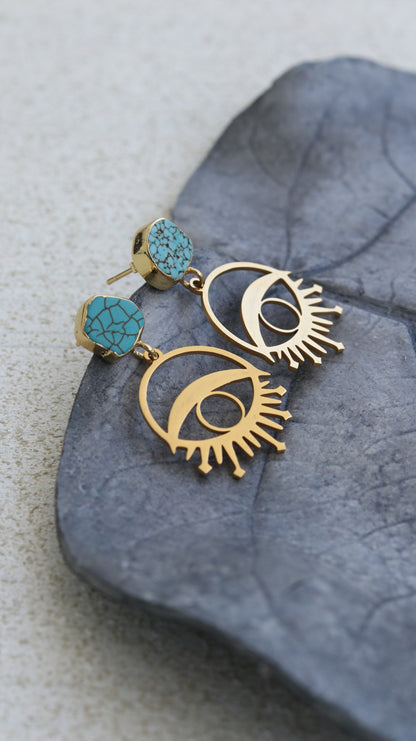 Howlite Evil Eye Earrings