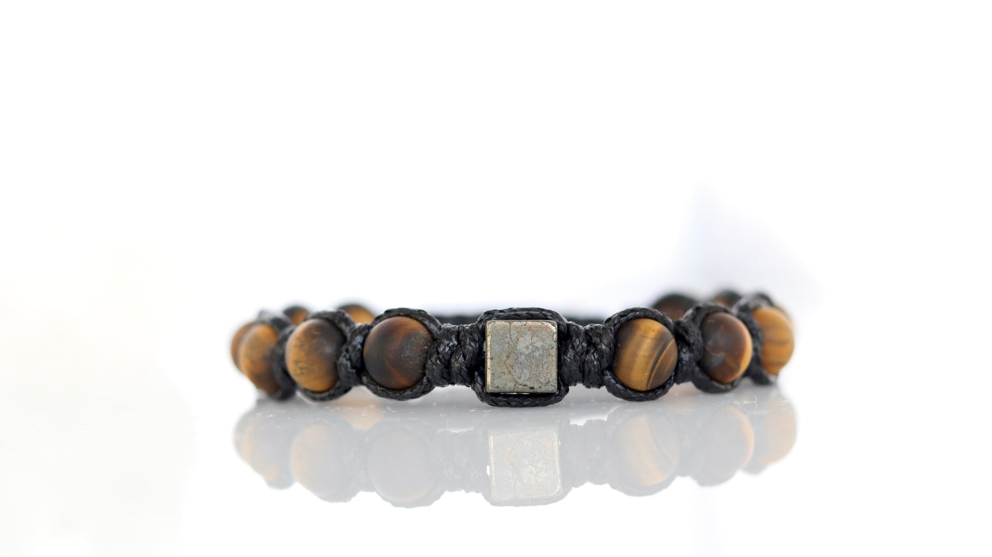 Tigers eye Pyrite Macrame Bracelet for Men
