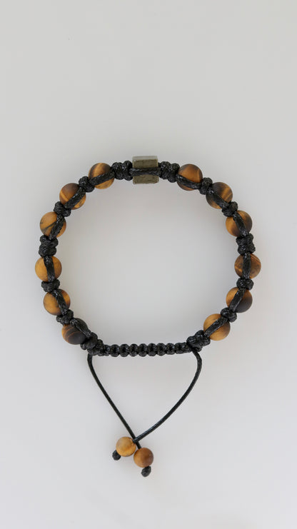 Tigers eye Pyrite Macrame Bracelet for Men