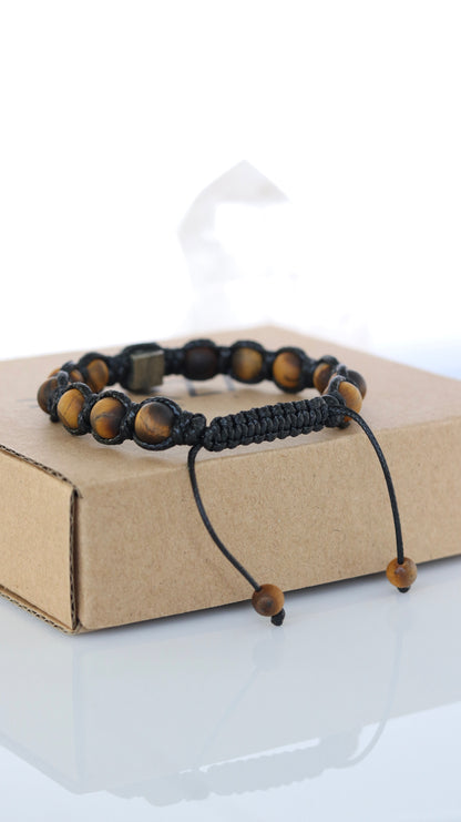 Tigers eye Pyrite Macrame Bracelet for Men