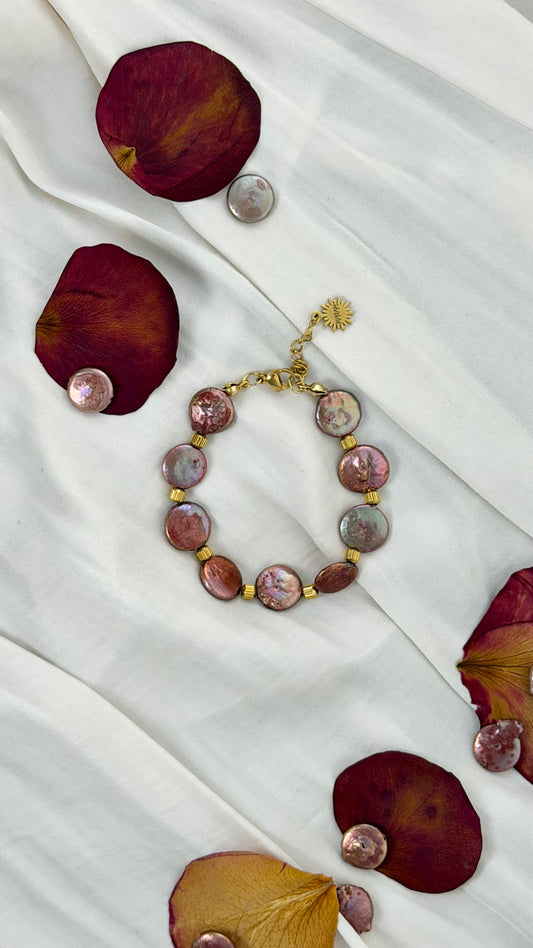Via Rosa Coin Pearl Bracelet