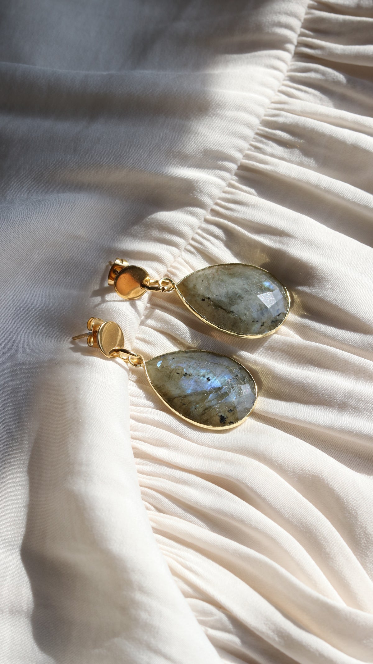 Flashy Labradorite Teardrop Earrings