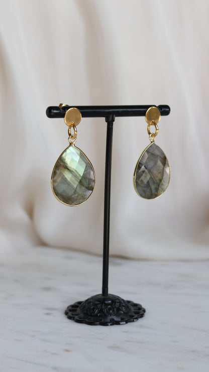 Flashy Labradorite Teardrop Earrings