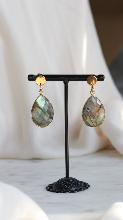 Flashy Labradorite Teardrop Earrings