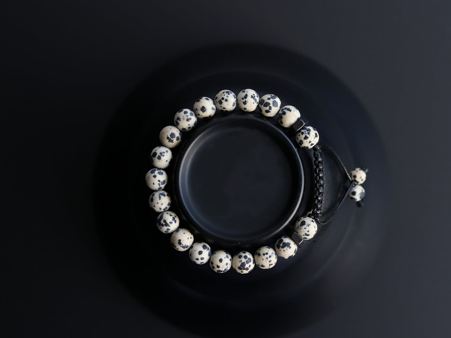 Dalmatian Jasper Men’s Beaded Bracelet