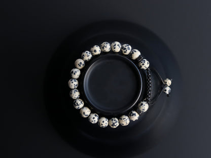 Dalmatian Jasper Men’s Beaded Bracelet