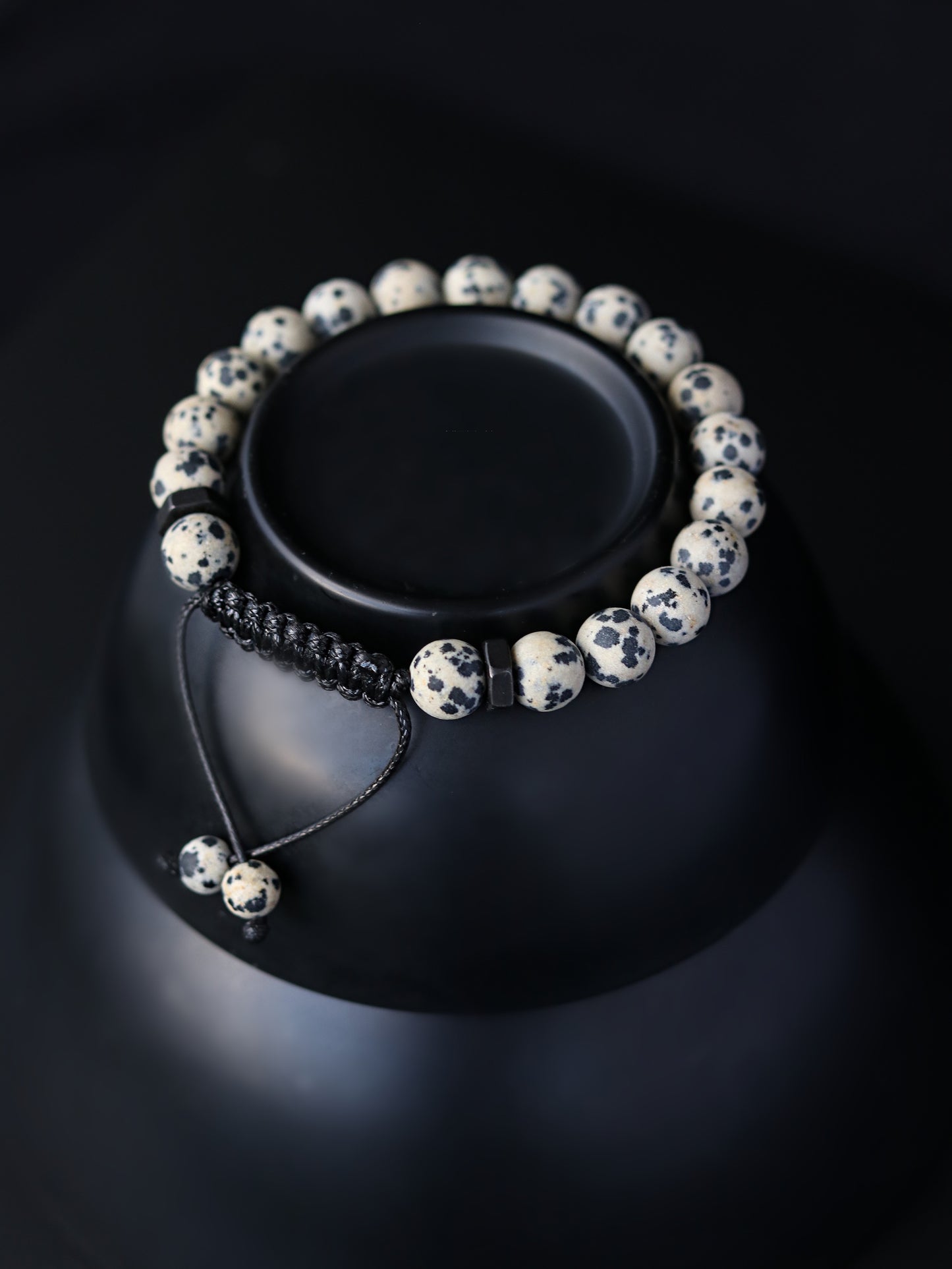 Dalmatian Jasper Men’s Beaded Bracelet