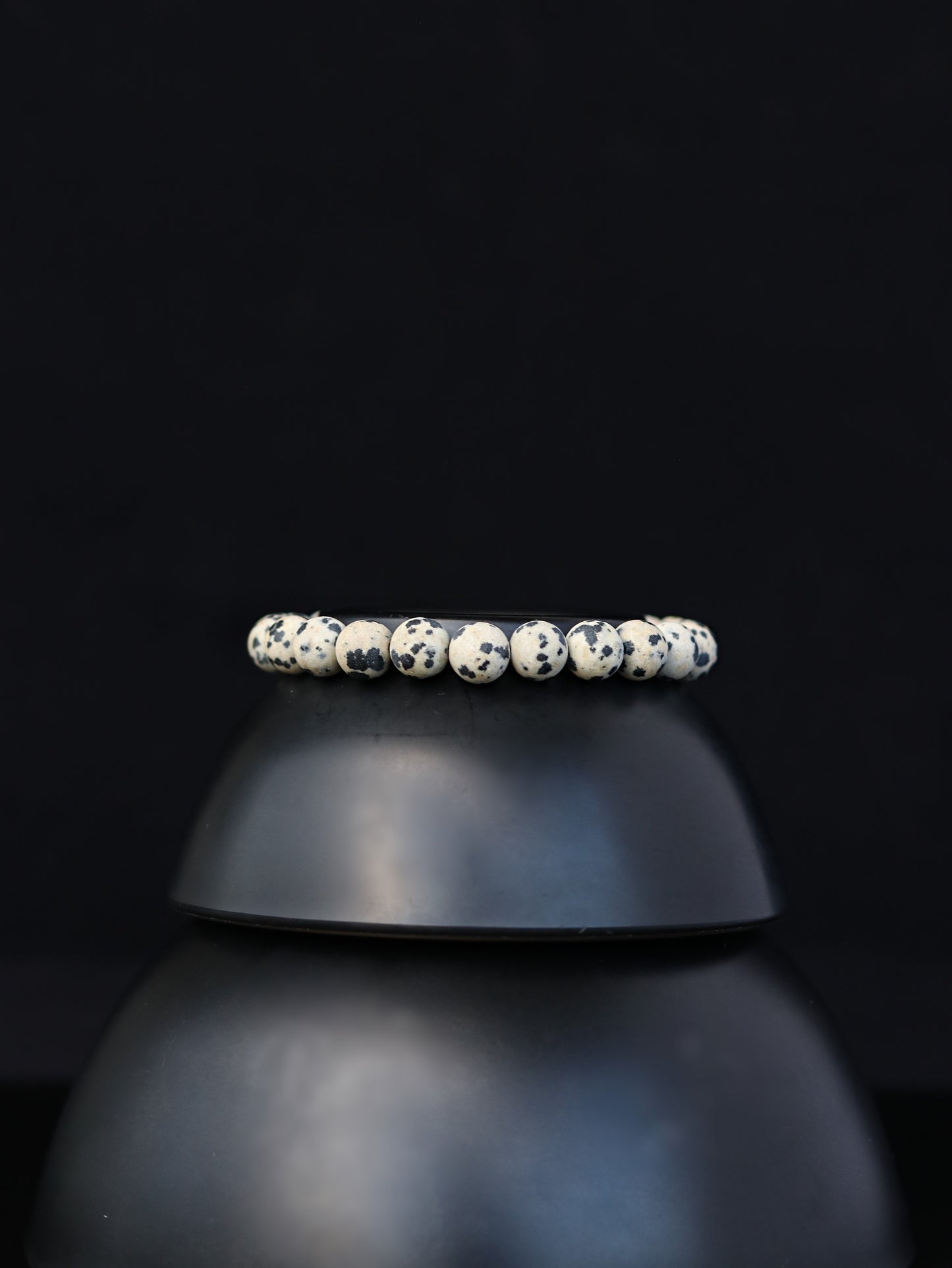 Dalmatian Jasper Men’s Beaded Bracelet