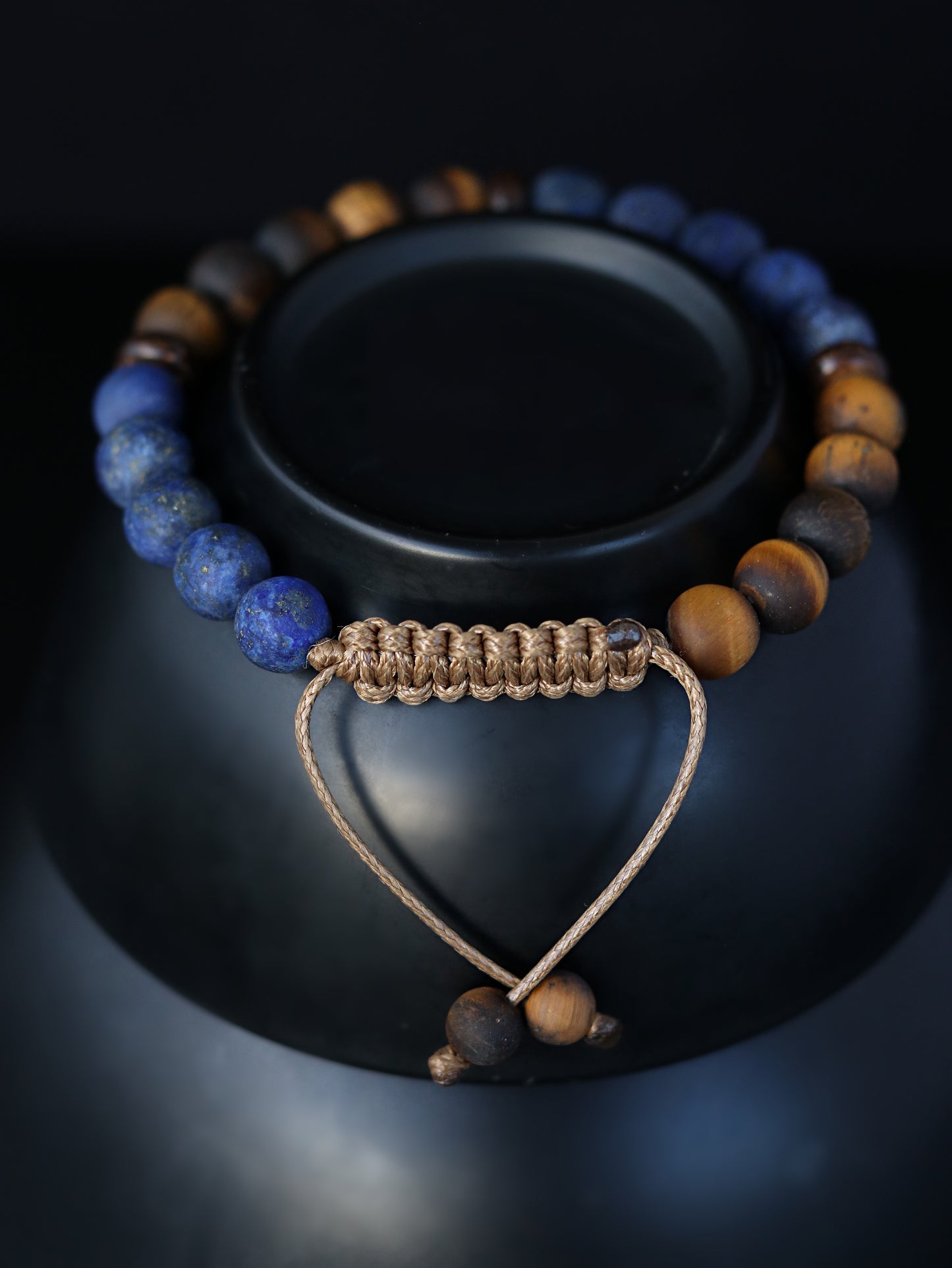 Lapis Lazuli with Tigers eye men beaded bracelet