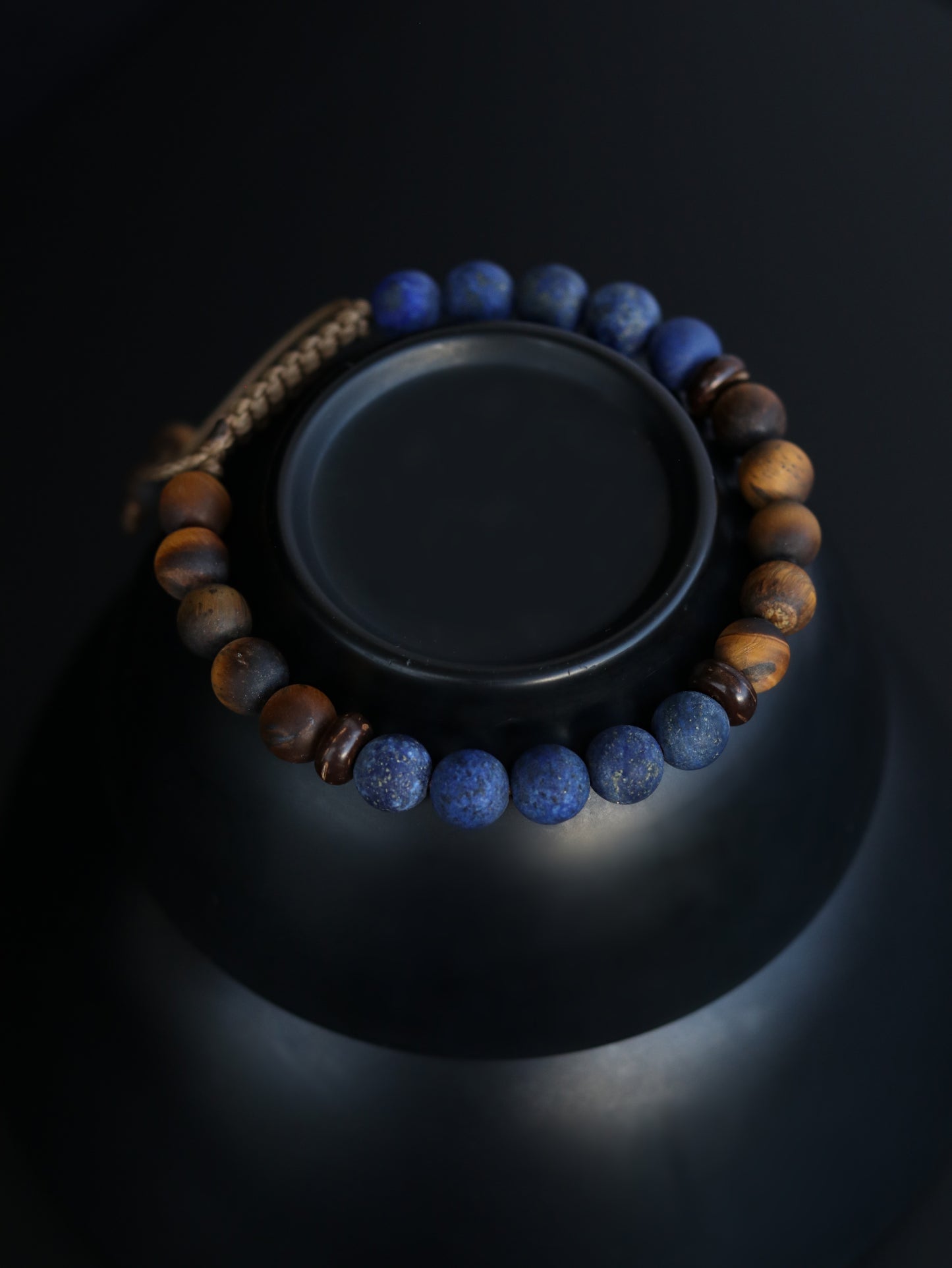 Lapis Lazuli with Tigers eye men beaded bracelet