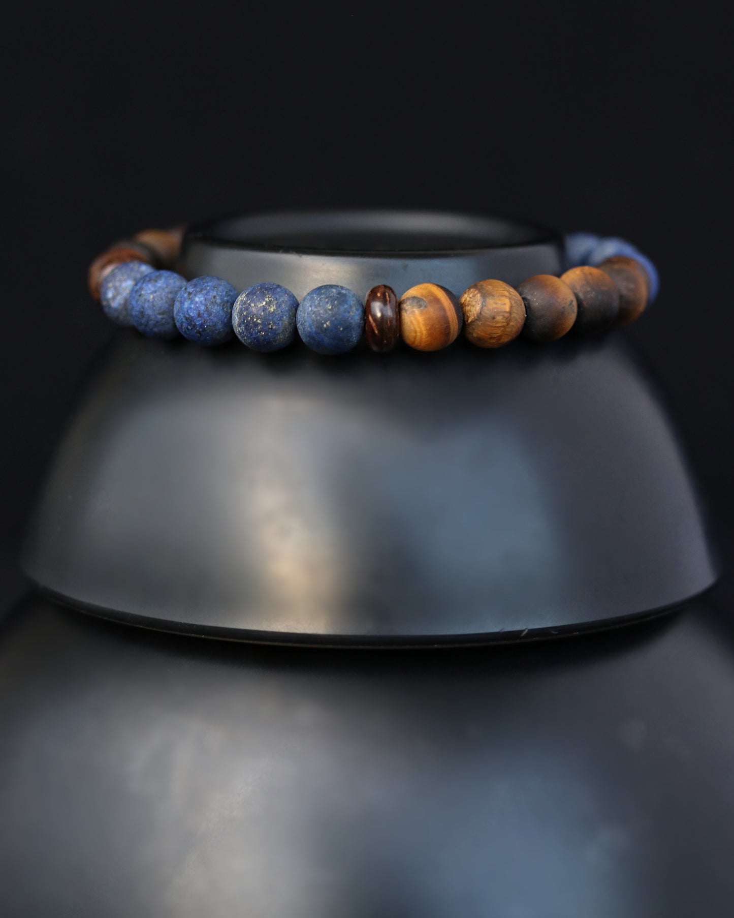 Lapis Lazuli with Tigers eye men beaded bracelet