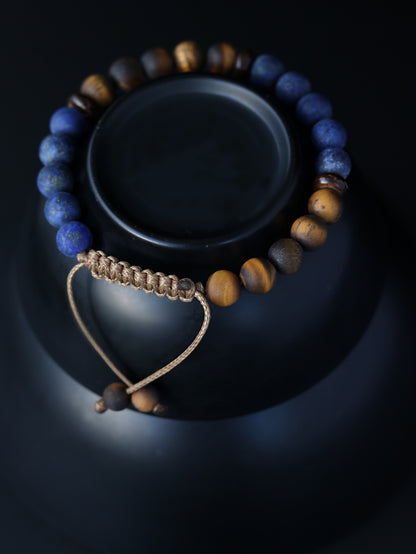 Lapis Lazuli with Tigers eye men beaded bracelet