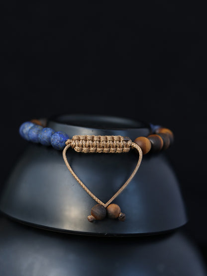 Lapis Lazuli with Tigers eye men beaded bracelet