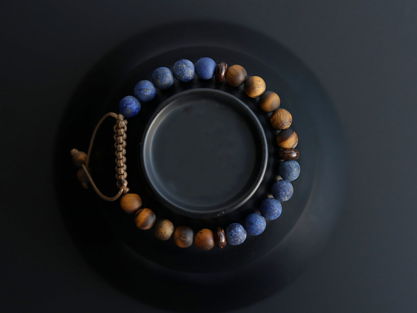 Lapis Lazuli with Tigers eye men beaded bracelet