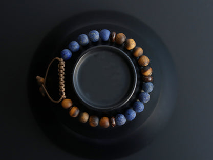 Lapis Lazuli with Tigers eye men beaded bracelet