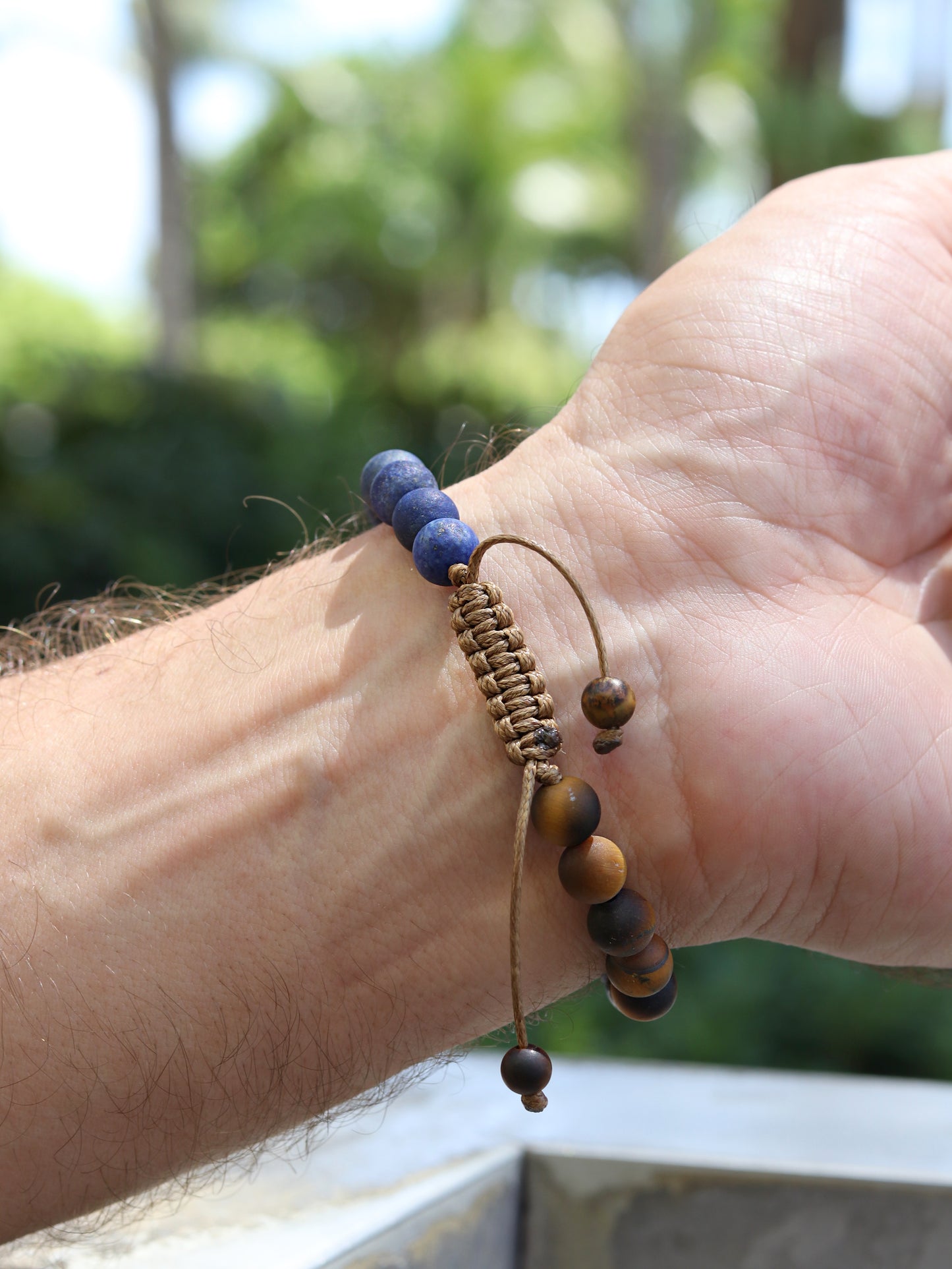 Lapis Lazuli with Tigers eye men beaded bracelet