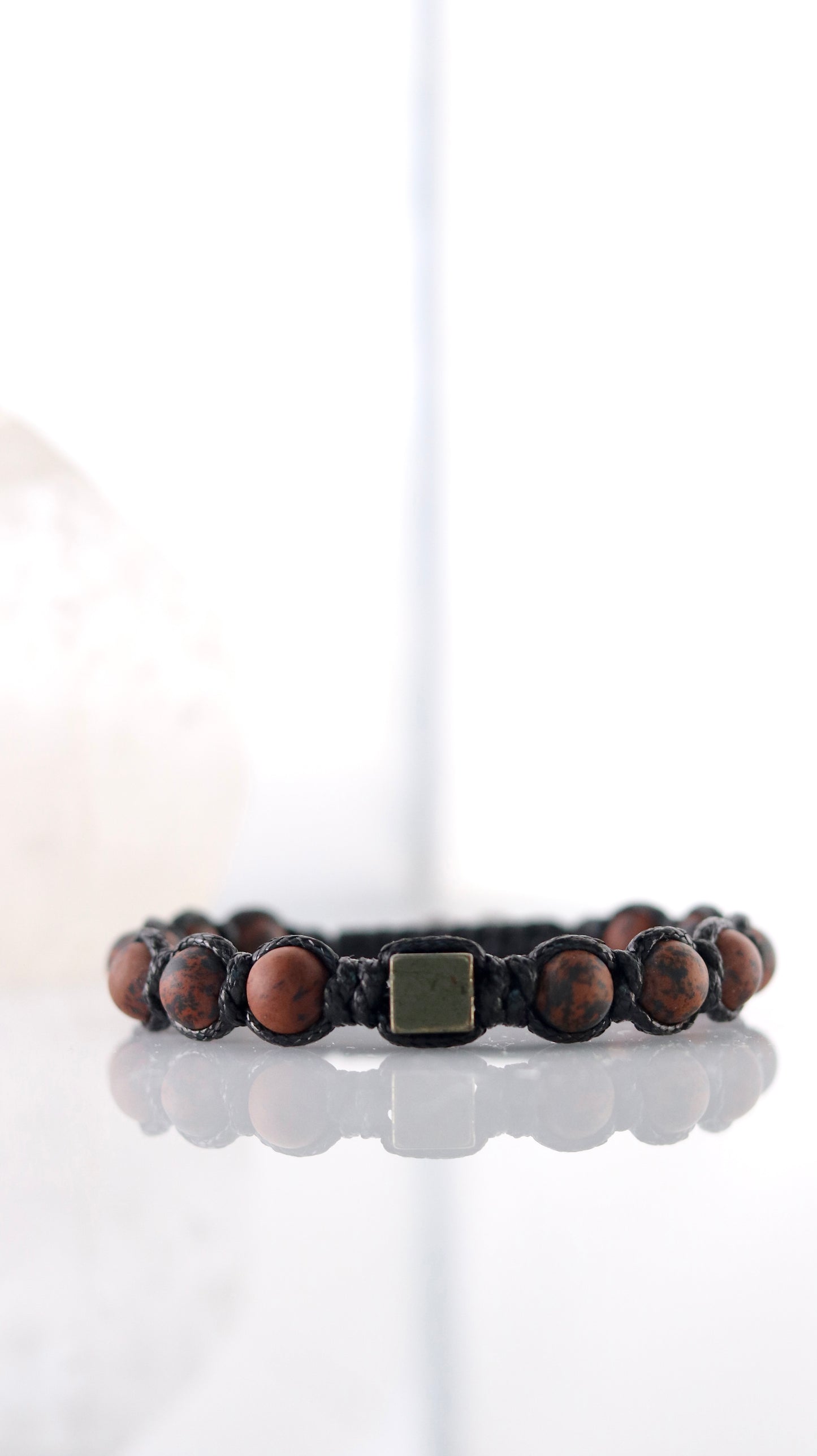 Mahogany Obsidian Macrame Bracelet for Men