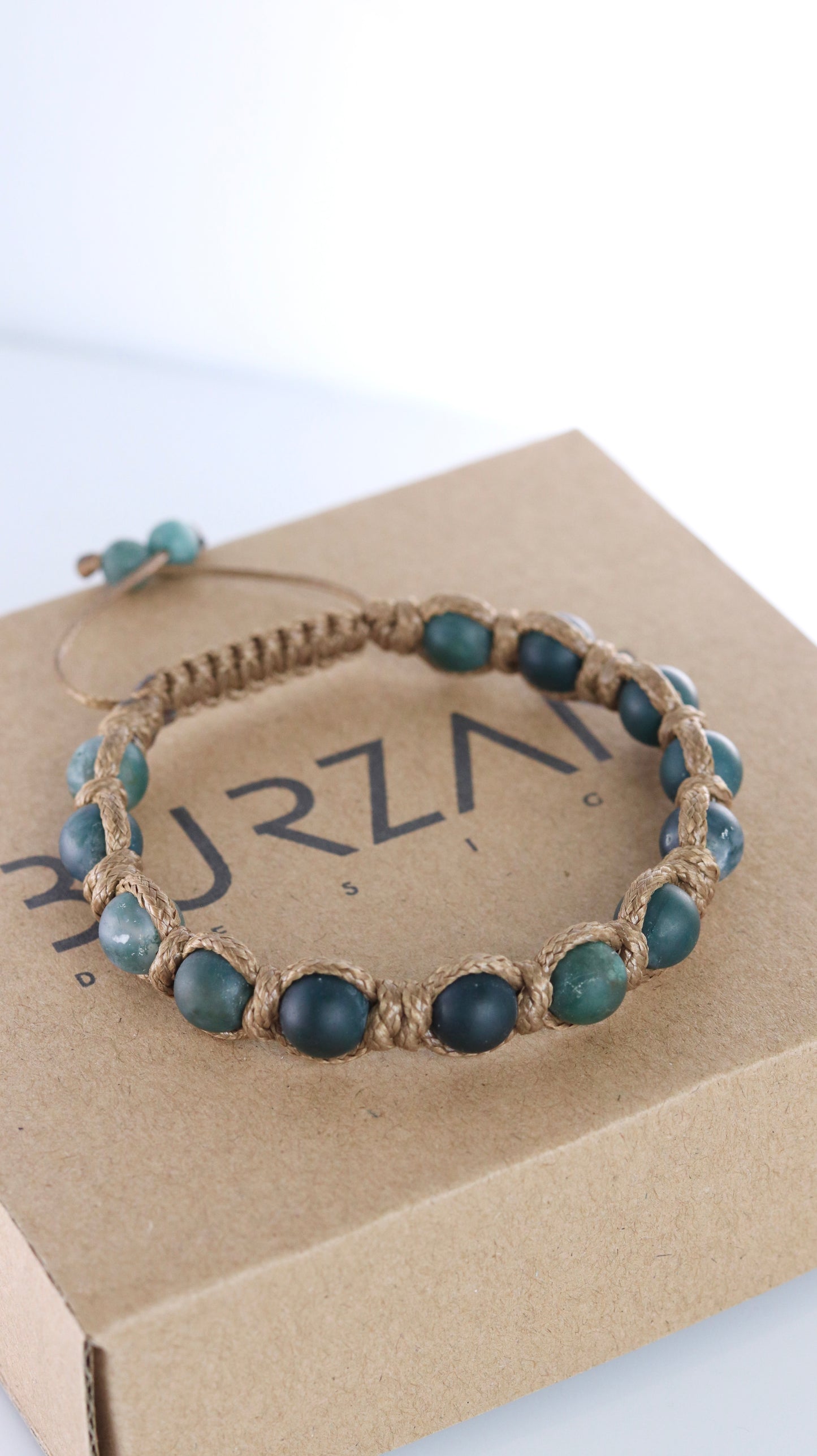 Men’s Moss Agate Cord Bracelet