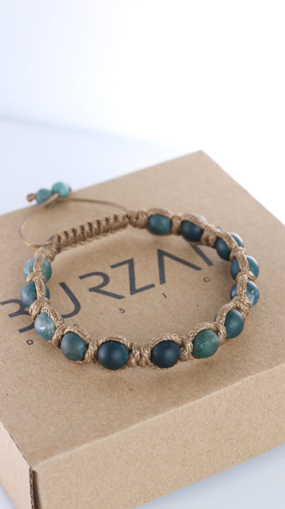 Men’s Moss Agate Cord Bracelet