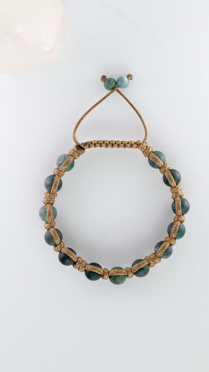 Men’s Moss Agate Cord Bracelet