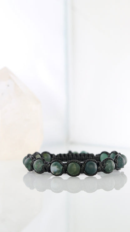 Men’s Moss Agate Cord Bracelet