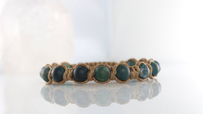 Men’s Moss Agate Cord Bracelet