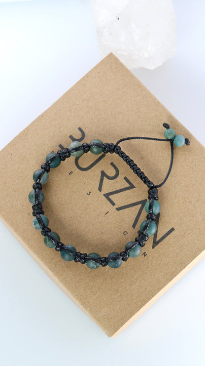 Men’s Moss Agate Cord Bracelet