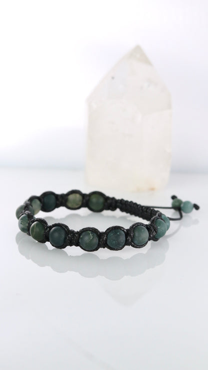Men’s Moss Agate Cord Bracelet