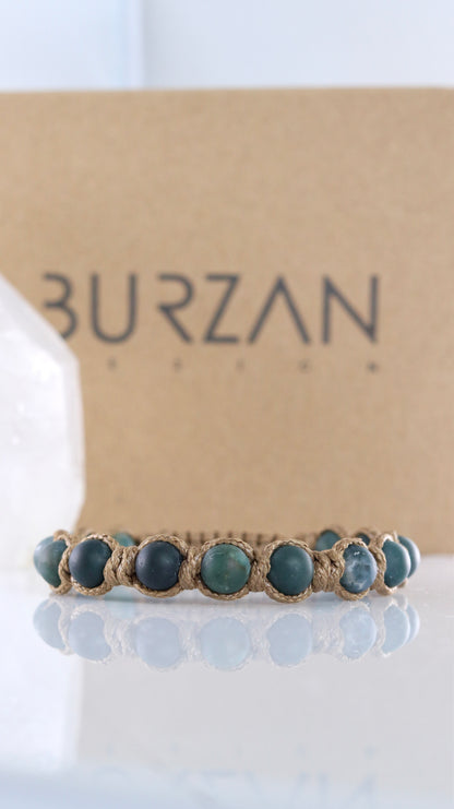 Men’s Moss Agate Cord Bracelet
