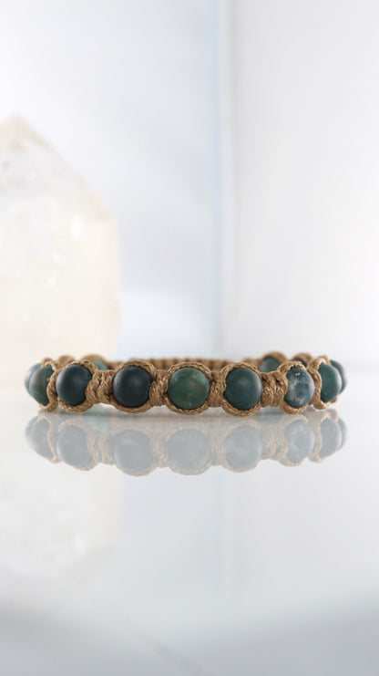 Men’s Moss Agate Cord Bracelet