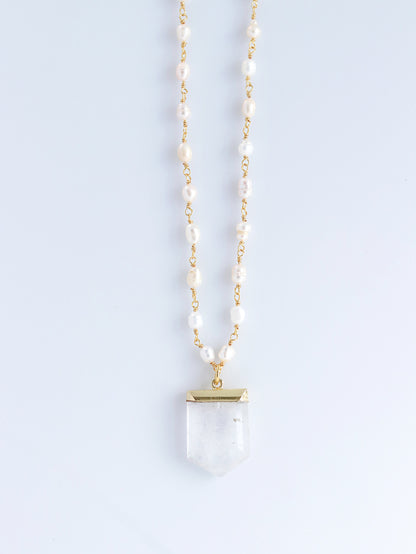 Pearl of Desert rosary Quartz necklace