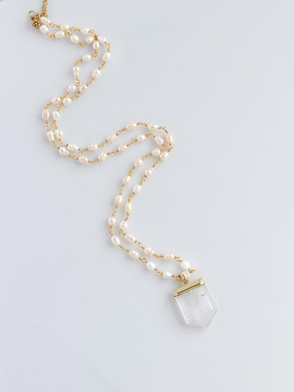 Pearl of Desert rosary Quartz necklace