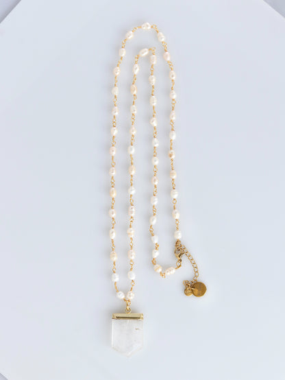 Pearl of Desert rosary Quartz necklace