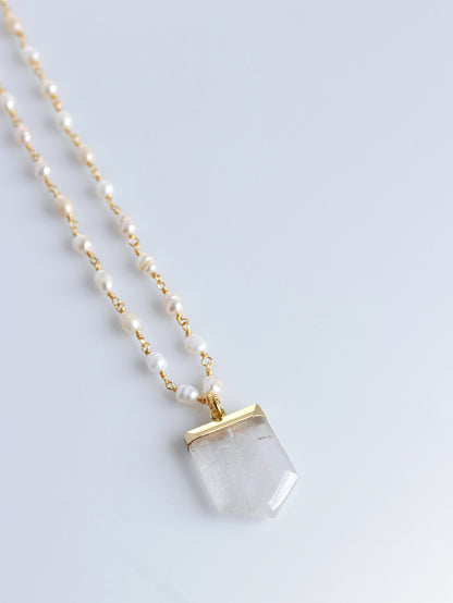 Pearl of Desert rosary Quartz necklace