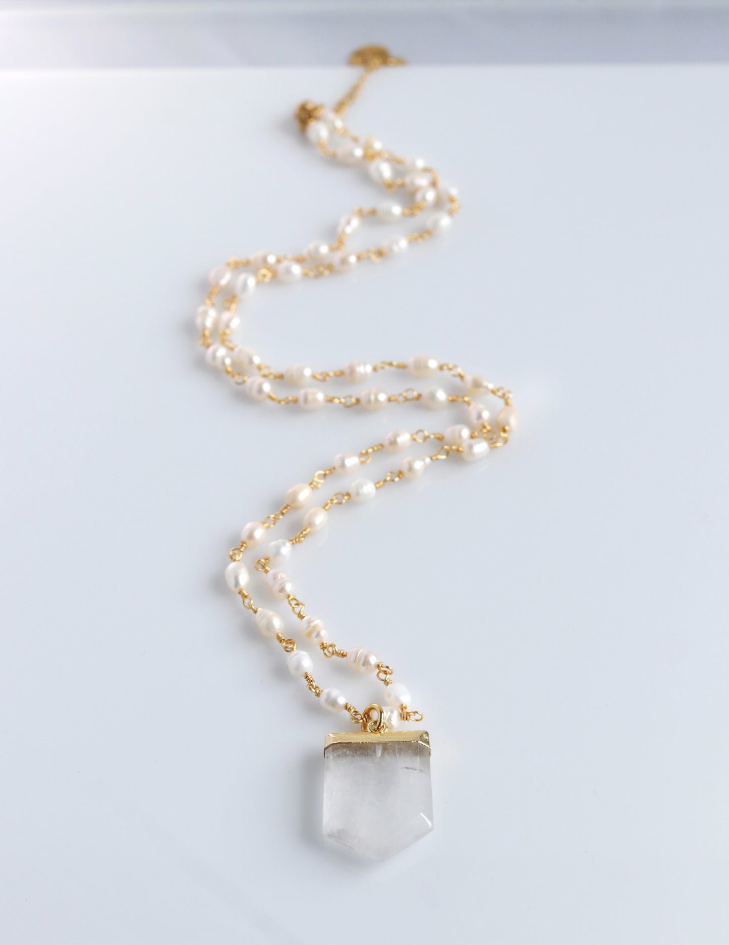 Pearl of Desert rosary Quartz necklace