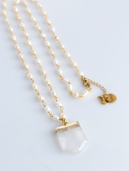 Pearl of Desert rosary Quartz necklace