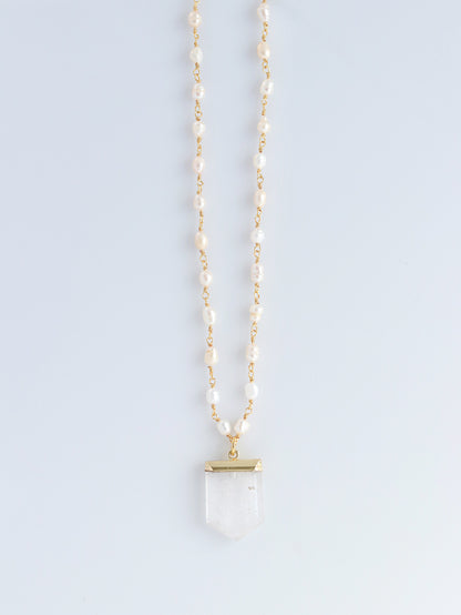 Pearl of Desert rosary Quartz necklace