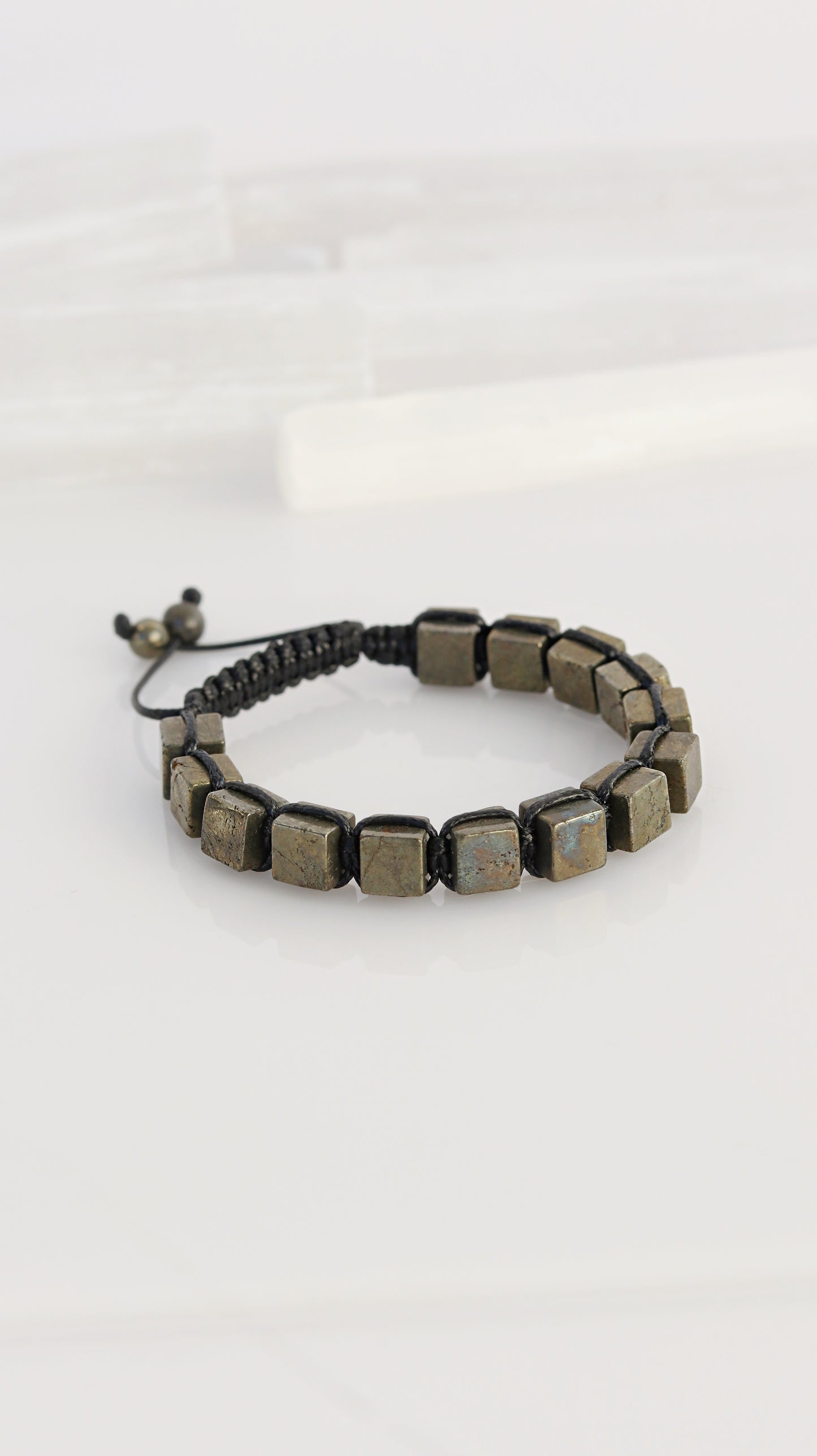 Pyrite Cube Macrame Bracelet for Men High Quality Natural Protection Gemstone Spiritual Healing Energy Stone Yoga Anniversary Gift for Him