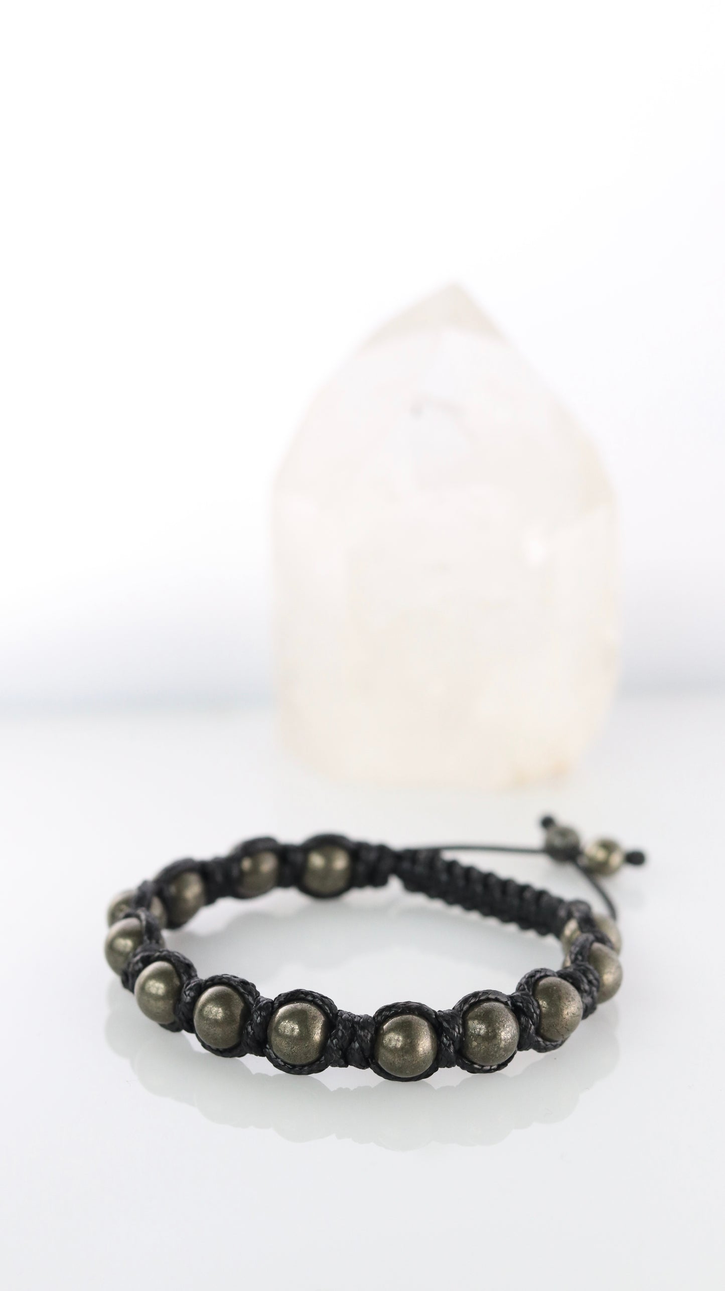 Men’s Pyrite Macrame Bracelet