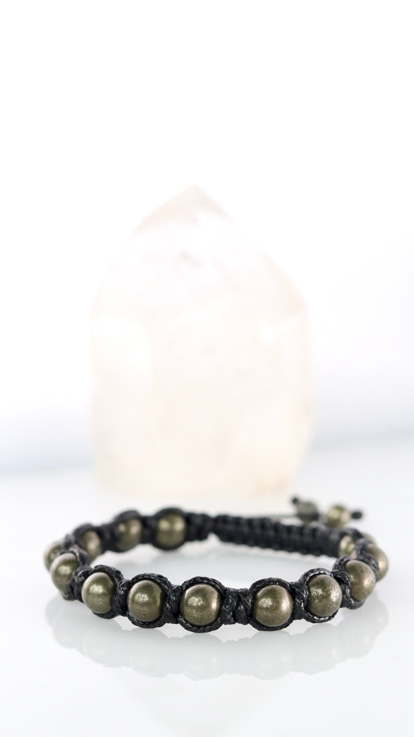 Men’s Pyrite Macrame Bracelet