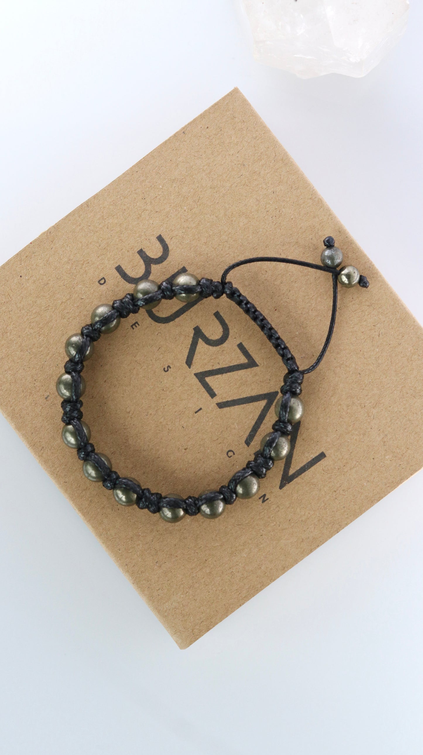 Men’s Pyrite Macrame Bracelet