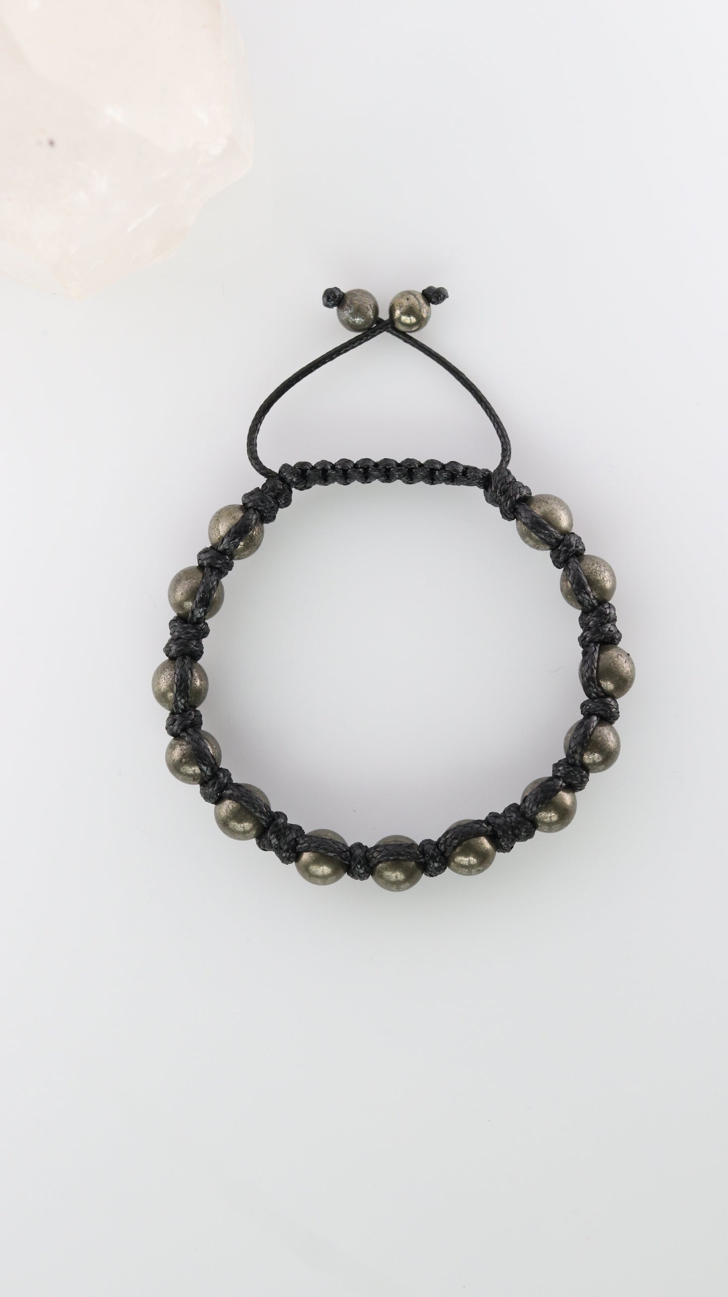 Men’s Pyrite Macrame Bracelet