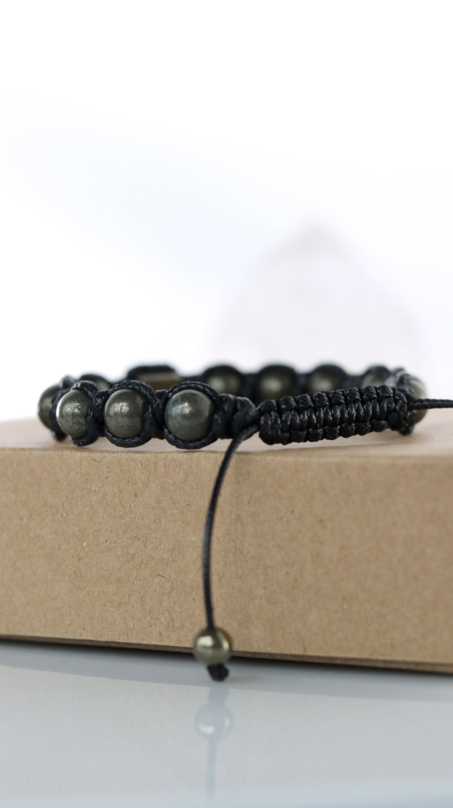 Men’s Pyrite Macrame Bracelet