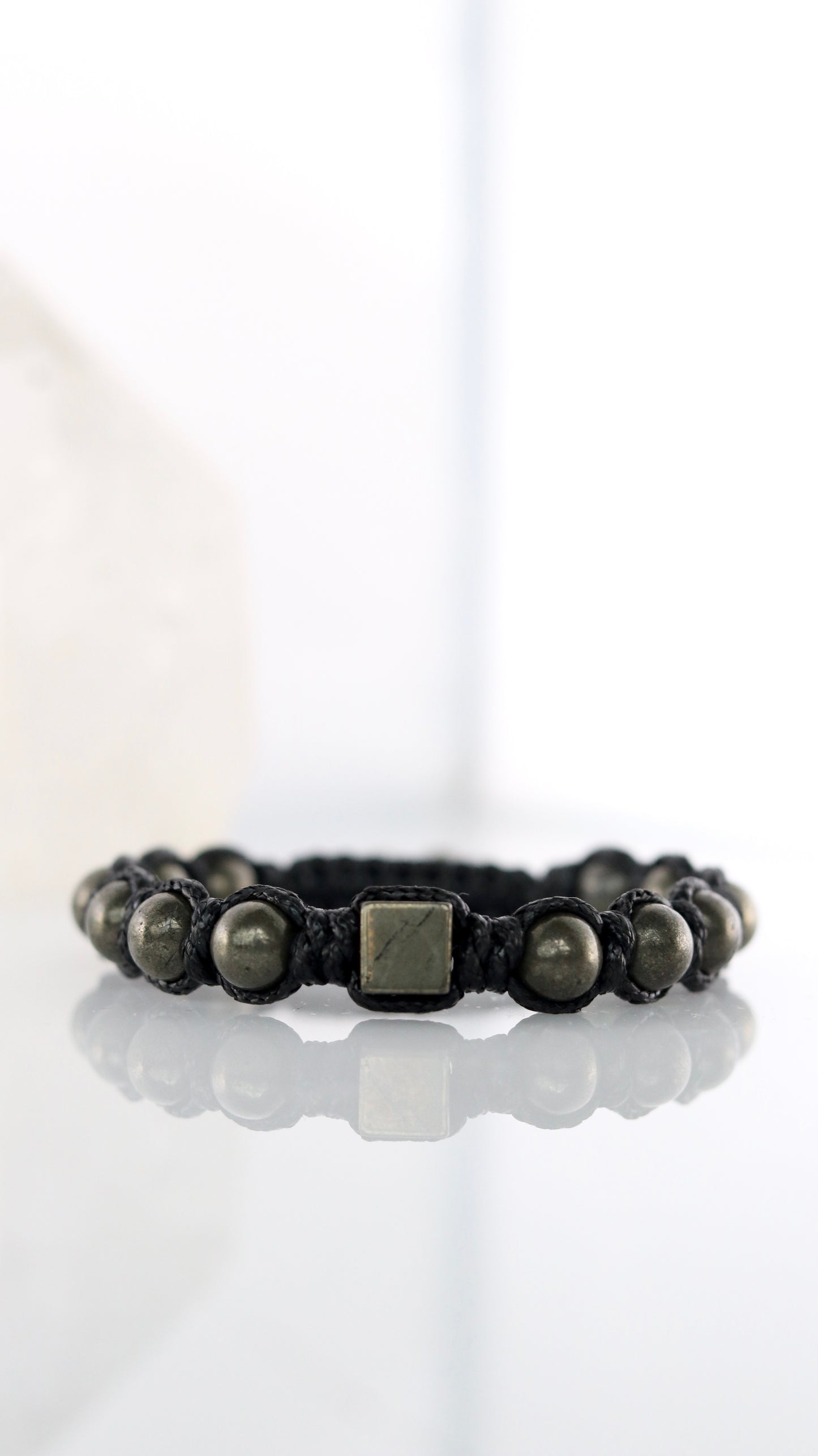 Men’s Pyrite Macrame Bracelet