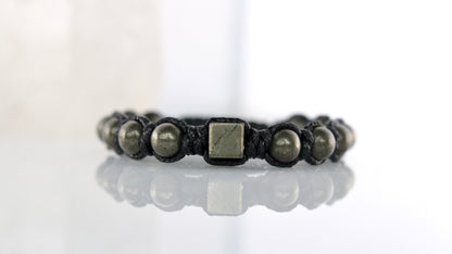 Men’s Pyrite Macrame Bracelet