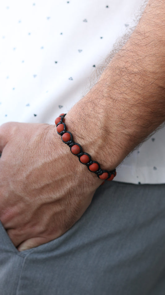 Red Jasper Bracelet for Men High Quality Natural Protection Gemstone Spiritual Healing Energy Stone Yoga Soulmate Anniversary Gift for Him