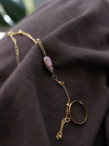 Rocio Teardrop Pearl Hand Chain Bracelet