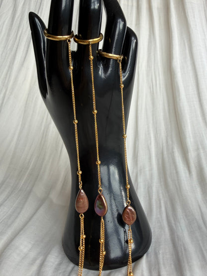 Rocio Teardrop Pearl Hand Chain Bracelet