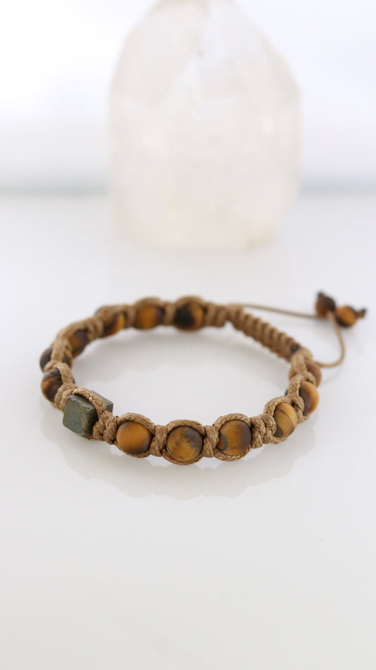 Tigers eye Pyrite Bracelet for Men High Quality Natural Protection Gemstone Spiritual Healing Energy Stone Soulmate Anniversary Gift for Him