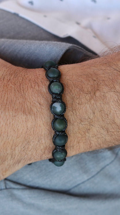 Men’s Moss Agate Cord Bracelet